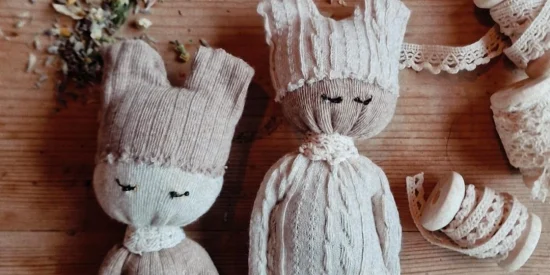 Kruidenpopje beige - met oogjes